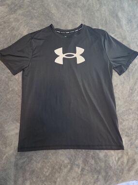 Under Armour Black Short-Sleeve Performance Tee with White Logo